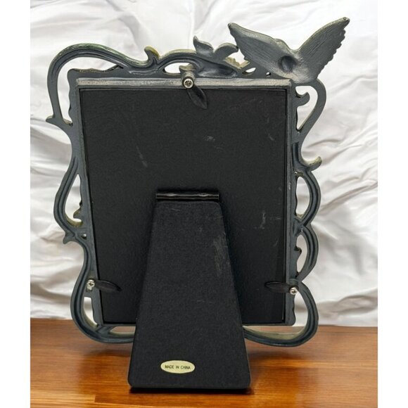 Set of 2 Vintage Style Ornate Enamel Hummingbird Flower Photo Frame 3.5x5 & 2x2 - Picture 11 of 12